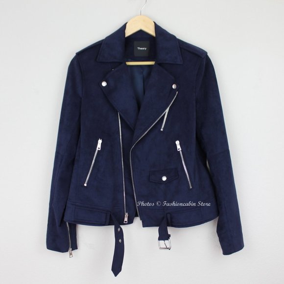 NWT Theory Moto Jacket in Faux Suede - Picture 3 of 14